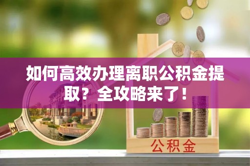 乐都如何高效办理离职公积金提取？全攻略来了！