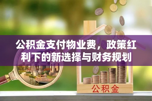 乐都公积金支付物业费，政策红利下的新选择与财务规划