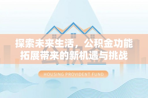 乐都探索未来生活，公积金功能拓展带来的新机遇与挑战