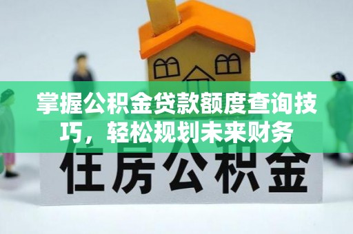 乐都掌握公积金贷款额度查询技巧，轻松规划未来财务