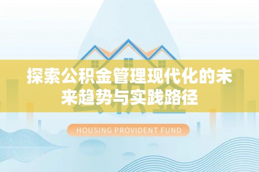 乐都探索公积金管理现代化的未来趋势与实践路径