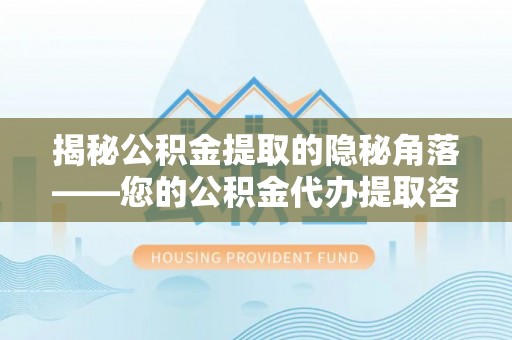 乐都揭秘公积金提取的隐秘角落——您的公积金代办提取咨询指南